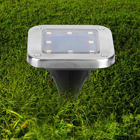 Set mit 4 Solar-Bodenleuchten (8 LEDs) für den Außenbereich, Gartenwege und Gartendekoration (1/5)