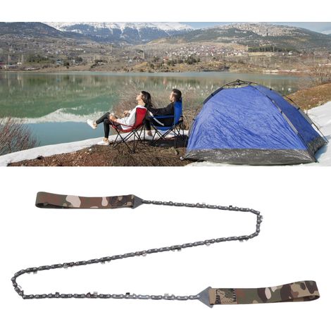 Scie à chaîne de poche portable 36 pouces à dents fines, scie manuelle pour l'élagage et la survie en plein air et en camping. (1/5)