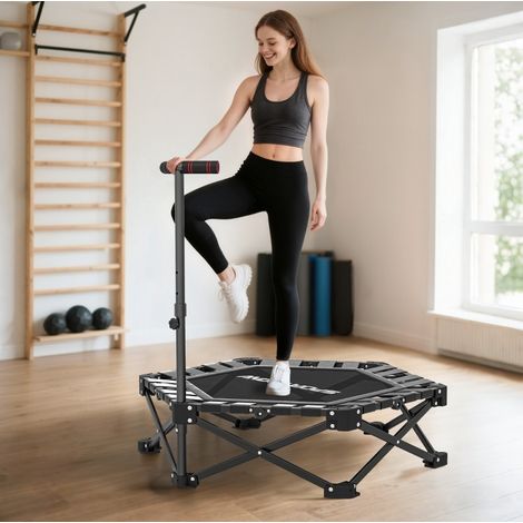 Trampoline fitness pliable 104x104 cm, barre T HAVRYA (1/3)