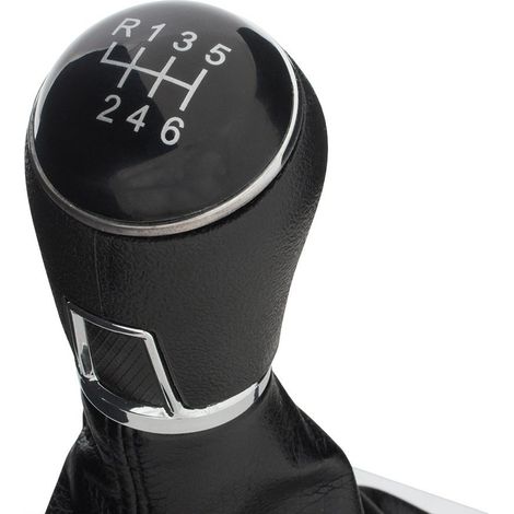 Pomo de palanca de cambios negro para VW Passat B7 10-15 + funda con marco cromado, 6 velocidades. (1/5)