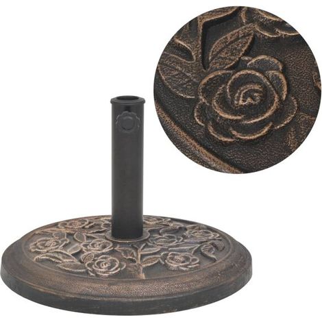 Pied de parasol rond en résine bronze, 9 kg (1/5)