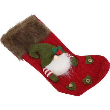 Poupée de Noël Rouge sans Vis pour Décoration de Porte et Mur - Bas de Noël (1/5)