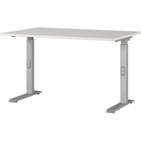 Schreibtisch 120cm, grau/silber, DUBA-01 (1/3)