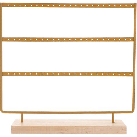 Présentoir à bijoux, organisateur de boucles d'oreilles, or, 29,00 x 28,00 x 27,70 cm, 1 pièce. (1/5)