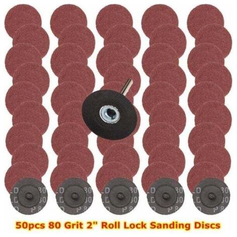 BUNTHAUS Schleifscheiben, 50-teiliges Set Schleifscheiben, 50-mm-Schleifscheiben, Schleifpapier, Körnung 80 zum Polieren und Entrosten