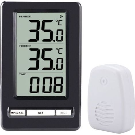 Thermomètre Intérieur et Extérieur, Thermomètre sans Fil Numérique avec Capteurs Sonde, HD Écran LCD Détecteur de Température, Mémoire de Min/Max, ℃/℉ (1/5)