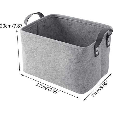 Panier de rangement à deux poignées, panier en feutre pour jouets, livres, magazines (203323cm) (1/5)