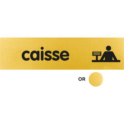 Plaque de porte Caisse - Classique or 170x45mm - 4490229