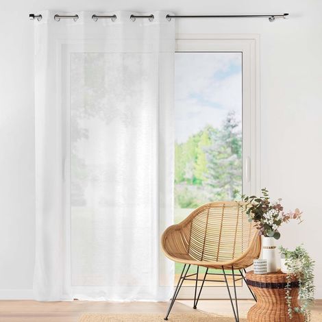 Douceur D'Intérieur – Voilage à œillets 100 % polyester – Finition lisse – Certifié Oeko-TEX – Dimensions 240 x 140 cm – Idéal pour salons et chambres (1/4)