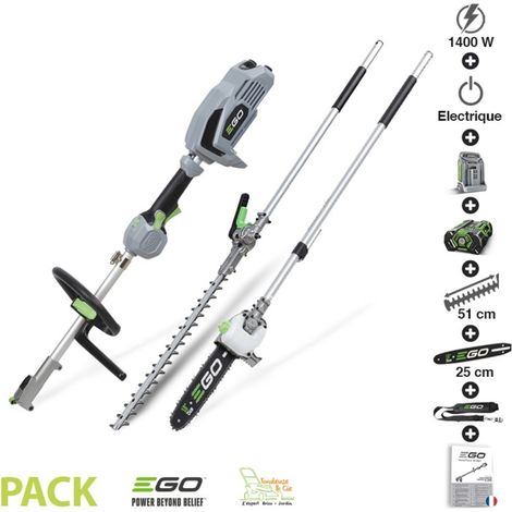 Ego Power+ – Pack élagage entretien arbres et haies – Outil électroportatif 56V – Moteur 1400W – Batterie lithium 2,5Ah et chargeur rapide inclus