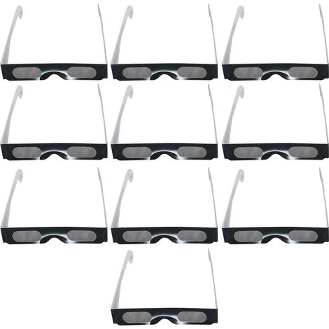 Lot de 10 lunettes d'observation d'éclipse solaire avec filtre en papier pour l'observation des taches solaires en extérieur (type B). (1/5)