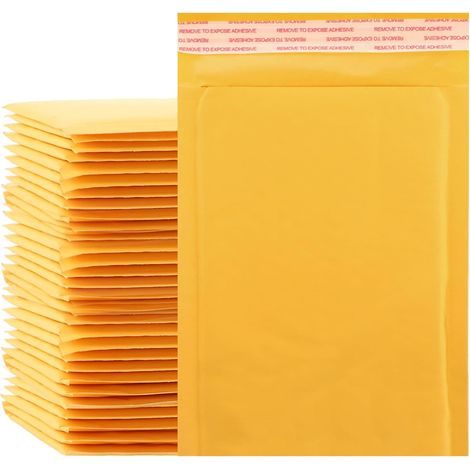 Pack of 50 B5 Bubble Mailers, Kraft Padded Envelopes with Self-Adhesive Closure, Padded Kraft Envelopes for Shipping Brown (1/5)