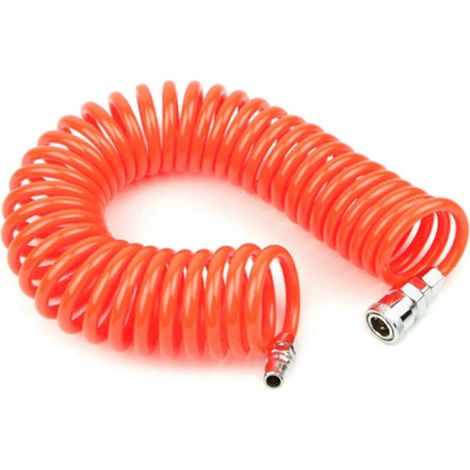 Tuyau pneumatique haute pression 8 x 5 mm en PET flexible à ressort à gaz télescopique pour compresseurs, longueur 15 m (1/5)