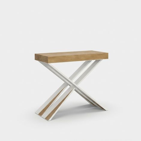 Consolle allungabile 90x40/196 cm Diago Small quercia natura gambe bianche