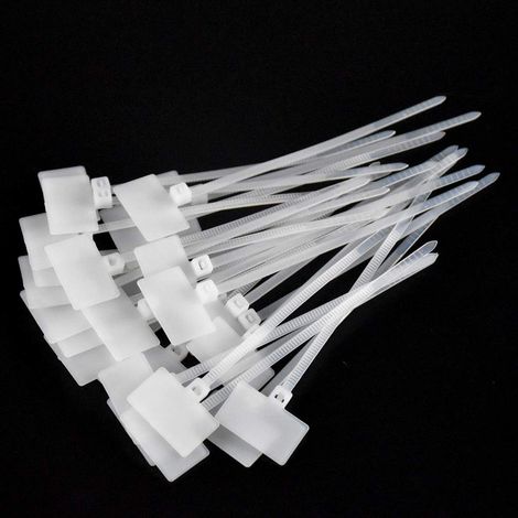 200 Pièces Attaches Câble Électrique, Serre-Câbles Plastiques avec Étiquettes, pour Gestion des Fils au Bureau, Ordinateurs et Appareils Électroniques - (1/5)