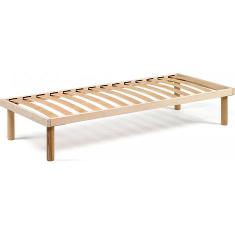 Dmora - Quadratische und eine halbe Bettbasis Dabatne, Orthopädische Unterlage mit Holzlatten, 100% Made in Italy, Cm 120x190h31