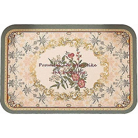 Set de table en similicuir imperméable et résistant à l'usure, motif litchi, imprimé floral rétro, idéal pour les repas. (1/5)