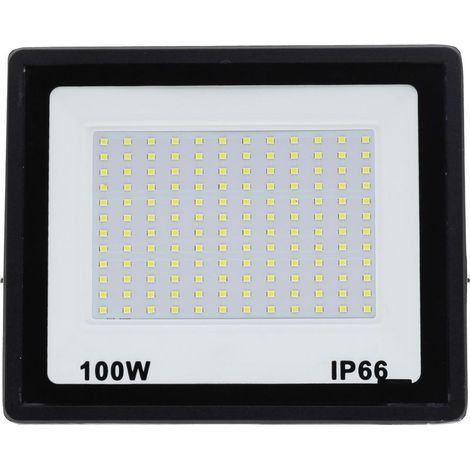 Projecteur LED extérieur 100W, lumière blanche froide 10000LM 6500K, étanche IP66, 144 LED, lumières extérieures de jardin, Patio, Garage - RWProjecteur seul (1/5)