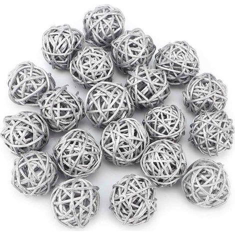 20 Pièces boules de rotin décoratives multicolores en osier, Boules Décoratives Orbes, Ornement De Remplissage De Bol De Vase Bricolage Pour la M on, Remplissage De Vase Pour L'artisanat, Fête (1/5)