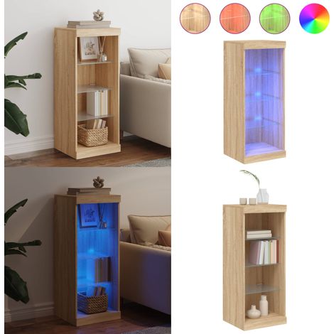 Buffet avec lumières LED chêne sonoma 41x37x100 cm - Buffet - Meuble TV - Rangement - Luminaire Led - Décoration Intérieure - Home & Living (1/5)