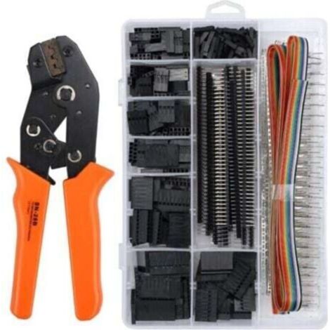 Dupont Crimper Kit with 1550pcs Dupont Male/Female Insulated Modular Ratchet Connectors, 2.54mm, 3.96mm, 28-18 AWG, 0.25-1.5mm² (1/3)