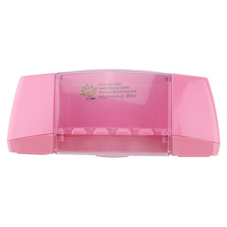 Porte-brosse à dents à ventouse 2 en 1 avec 5 emplacements - Rose - Boîte de rangement multifonctionnelle (1/5)