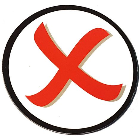 Aimants croix - symbole croix / faute - Rouge Ø 50 mm Lot de 10 pièces