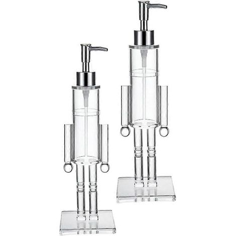 Distributeur de savon Casse-Noisette, flacon de savon liquide Casse-Noisette de Noël, pompe à lotion rechargeable en acrylique transparent (lot de 2) (1/5)