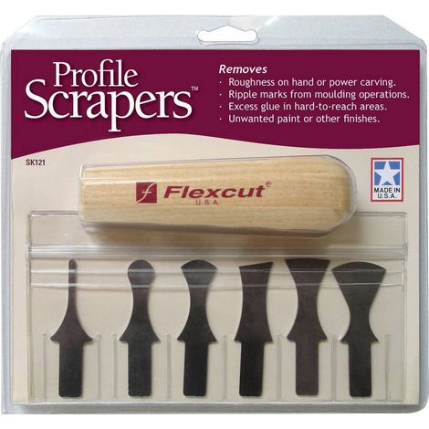 Ensemble de 6 grattoirs à sculpter avec manche en bois Flexcut SK121