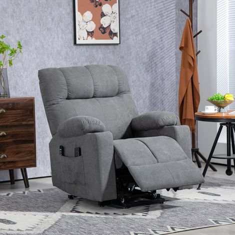Sillón elevador para personas mayores, reclinable, con mando a distancia, 144 cm x 91 cm x 88 cm, gris. (1/5)
