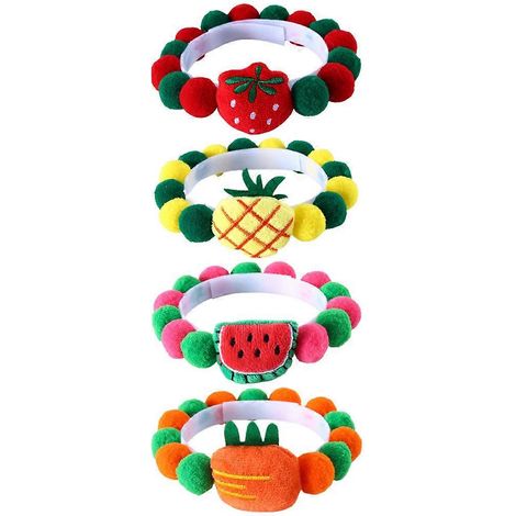 Collar para gato con diseño de dibujos animados para mascotas, ideal para fiestas y festivales. Incluye 16 bolas de frutas. (1/5)
