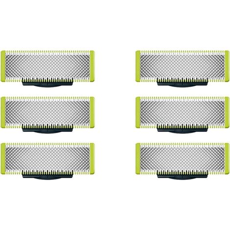 Für OneBlade Elektrorasierer und Langhaarschneider, langlebiger Edelstahl, zum Trimmen, Stylen und Rasieren,6er-Pack,QP230/50 (nicht original Philips)