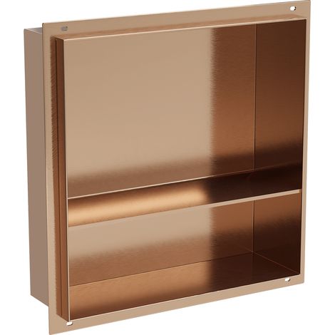 Mexen X-Wall-NR Einbauregal ohne Zierleiste mit Regalboden 30 x 30 cm, gebürstetes Kupfer - 19C1303010S (1/5)