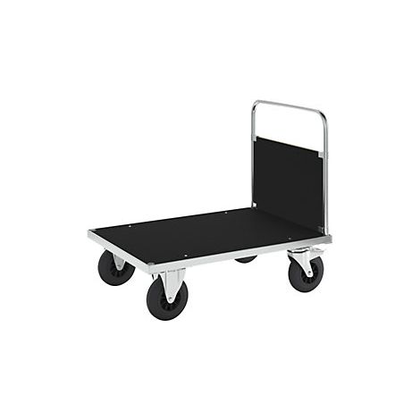 Kongamek Plattformwagen, verzinkt 1000x700x900mm mit MDF-Platte, geschlossenem Schiebegriff, Gummibereifung und Bremse (1/2)