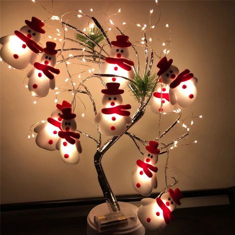 Guirlande Lumineuse Noel - Guirlande LED Neigeux 10 Ampoules - Longueur 1 56 M - Alimentation 2 Piles AA - Décoration Intérieure Extérieure (1/5)
