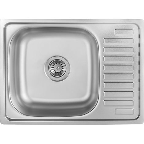 Junak Einzelbecken-Metallspüle mit Abtropffläche (1/4)