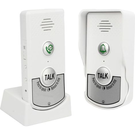 Sonnette Sans Fil - Interphone Porte IP54 - Portée 1000 M - Pour Maison Villa Hôtel Usine - Kit Complet ×1 (1/5)
