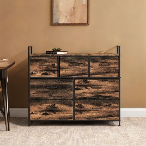 Buffet coloris marron en polyester 98 x 29 x 85 cm (1/5)