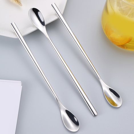 Cuillère à mélanger en acier inoxydable à long manche, cuillère à café/cocktail (1/5)