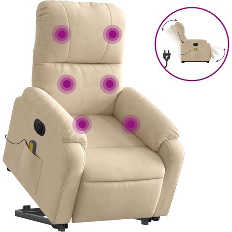 Maison Exclusive - Massagesessel Aufstehhilfe Elektrisch Creme Mi (1/5)