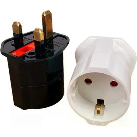 1 Stück europäischer 2-Pin-auf-3-Pin-Steckeradapter für Reisen und Versand (1/4)