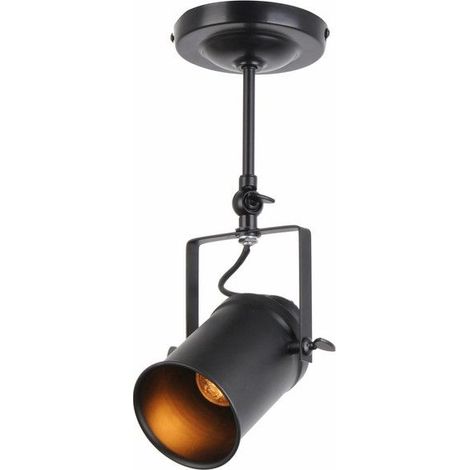 Spot plafond rétro industriel noir Gemma E27 Reality
