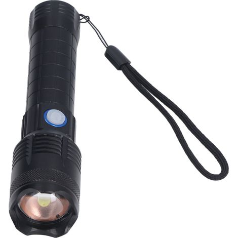 Lampe torche LED P160 à faisceau zoomable, 5 modes d'éclairage, étanche, idéale pour randonnée, camping, trekking, aventure extérieure, urgence domestique (livrée sans piles) (1/5)
