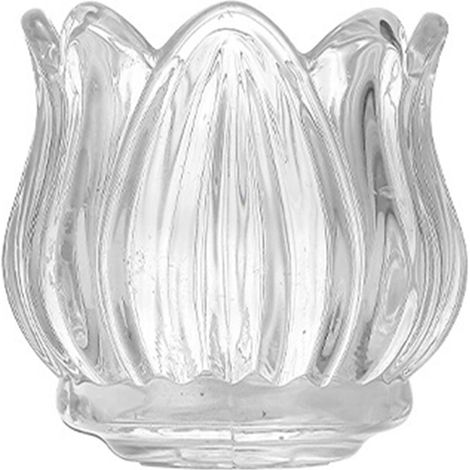 Bougeoir en verre forme tulipe style français élégant porte-bougie cristal rétro transparent décoration intérieure maison (1/5)