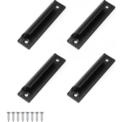 4 Pièces 90 mm Poignée Meuble, Noir Aluminium Poignée de Porte Coulissante, Poignee de Meuble Cuisine, Disponible pour Portes de Balcon, Portes Coulissantes, Tiroirs (1/5)
