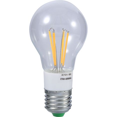 Ampoule à filament LED COB E27 12 V, lumière dimmable à 360 degrés, nouveau (4 W blanc chaud) (1/5)