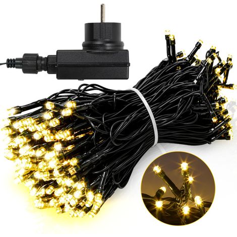 Jiubiaz Catena luminosa 20m 200LED 8 modalità luci per festa Natale matrimonio decorazione, bianco caldo (1/5)