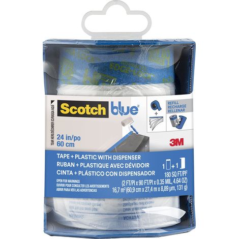 ScotchBlue PTD2093EL-24-S Dispenser di Film Prenastrato per Pittura, 60.9 cm x 27.4 m, 1 Rotolo/Confezione (1/4)