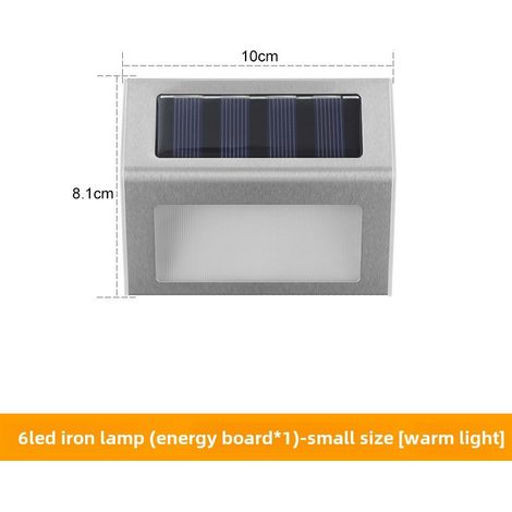 Lámpara solar de jardín con 6 LED de luz blanca cálida (alimentada por energía solar). (1/5)