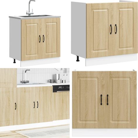 vidaXL Meuble bas pour évier Kalmar chêne sonoma bois ingénierie (1/5)